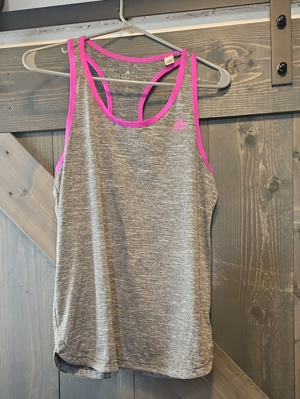 adidas Gray Tank Top with Pink Trim